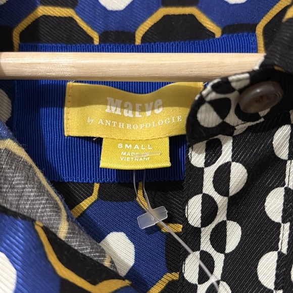 Anthropologie Maeve Contrast Asymmetrical Shirt Dress NWT Small - Picture 6 of 15